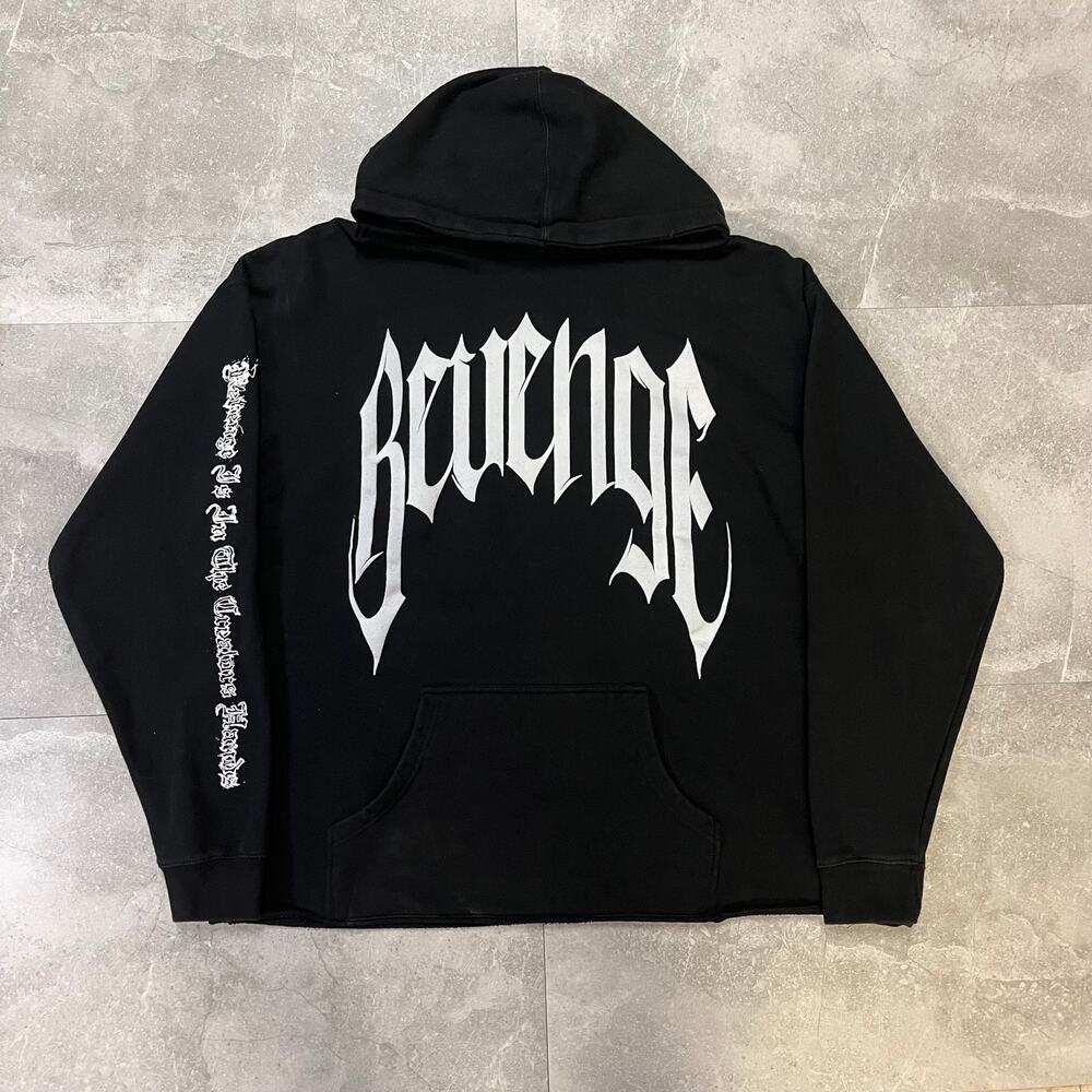 Revenge XXX graphic. Crazy grail double Xl revenge hoodie.